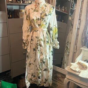 ERDEM White and Green Fabric with Yellow Label